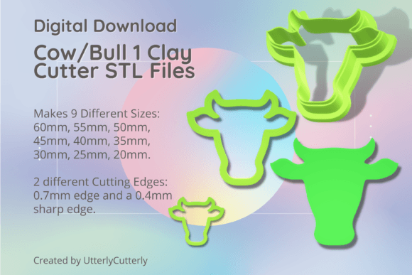 Download Cow Clay Cutter - Bull STL Digital File - Digital file Collection