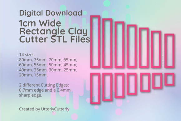 Download 1cm Wide Rectangle Clay Cutter - STL Digital File - Premium Resources