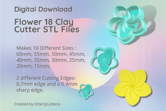 Download Flower 18 Clay Cutter - STL Digital File - Digital file Collection