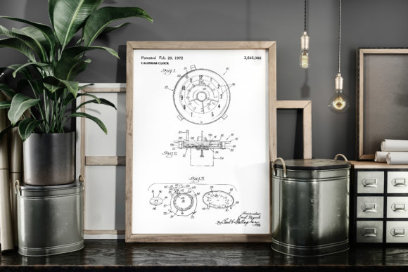 Download Calendar Clock 1972 Patent Art Poster - 1972 Collection