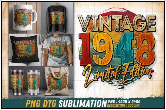 Download Vintage 1948 Limited Edition Retro Round - 1948 Collection
