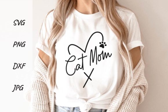 Download Cat Mom Heart Svg Mothers Day Shirt - Premium Bundle