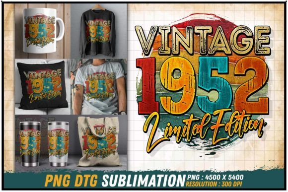 Download Vintage 1952 Limited Edition Retro Round - 1952 Collection